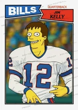 Jim Kelly Homer's Heroes Simpsons Parody 1987 Rookie Custom Trading Card Bills