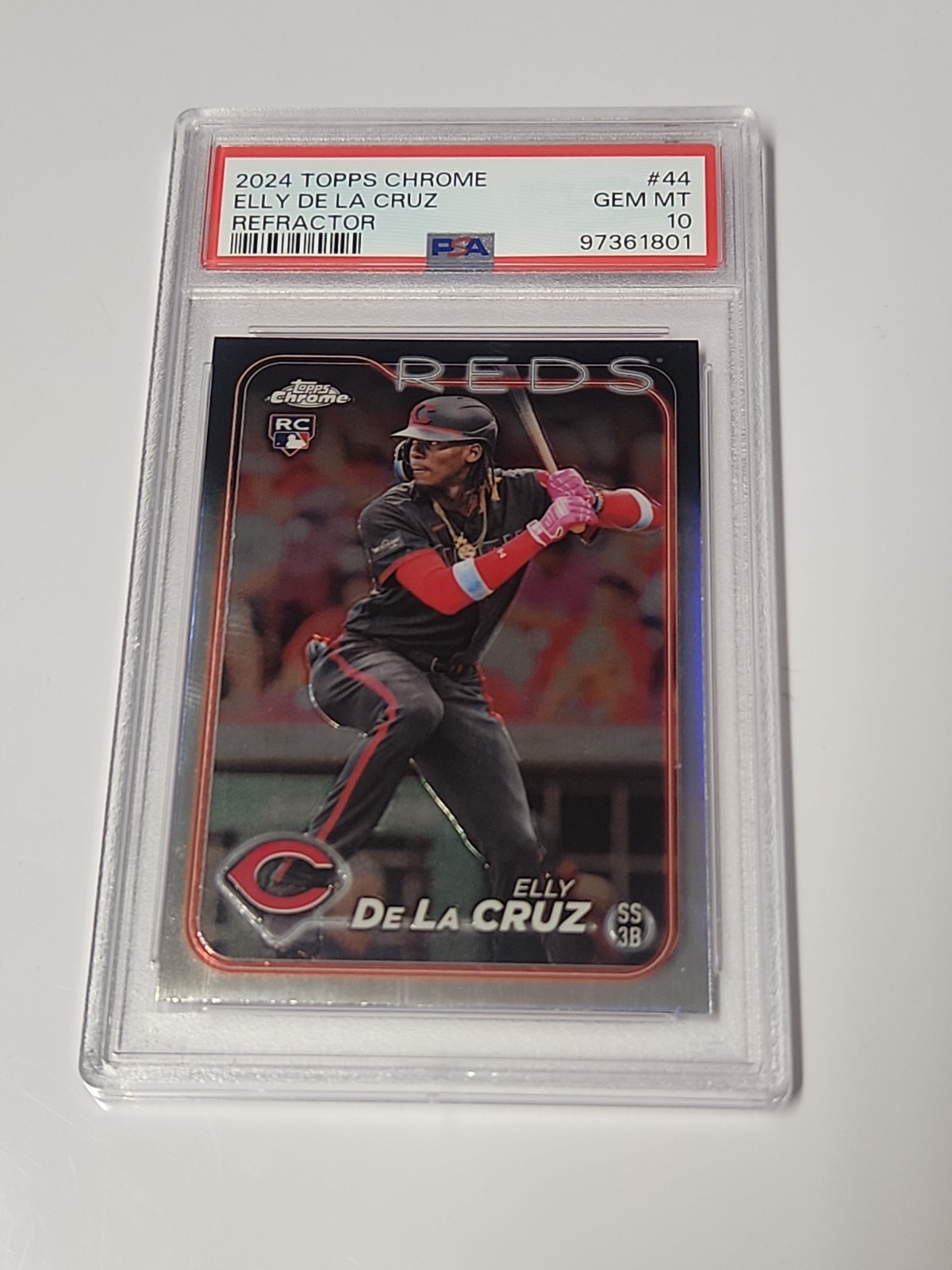 2024 Topps Chrome ELLY DE LA CRUZ #44 RC Refractor PSA 10