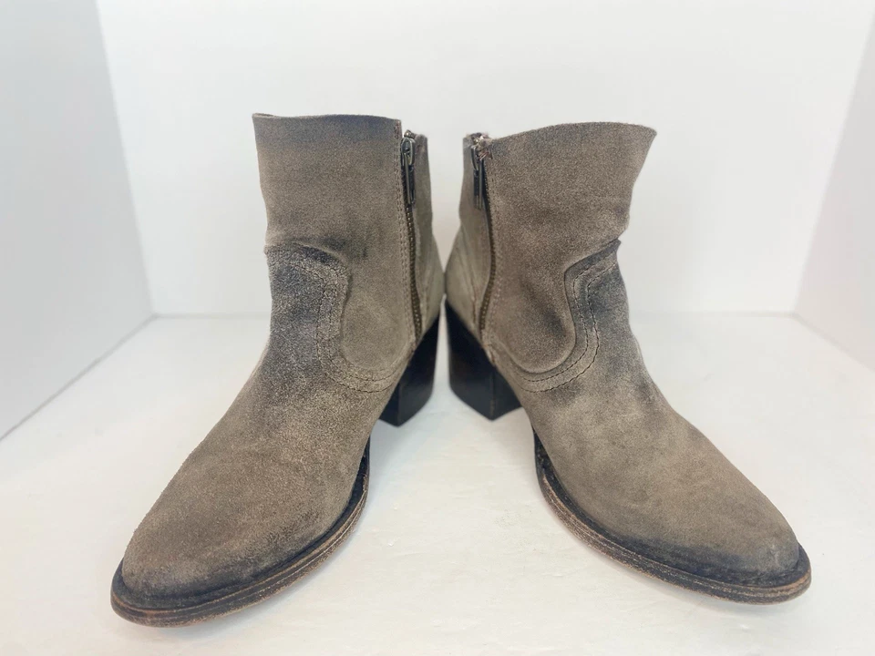 Botas de tornozelo FREEBIRD por Steven cinza “SALT” camurça pedra acastanhada tamanho 6 - Imagem 3 de 4