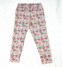 EVOLUTION AND CREATION Legging Womens Size M Red Beige Floral Print Yoga Pants