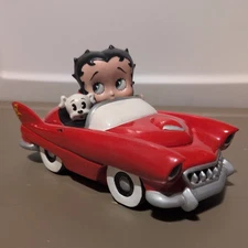 Vintage 1997 Betty Boop & Pudgy Red Convertible Car Trinket Box Vandor