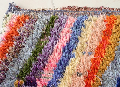 3x6 Vintage Moroccan Berber Handmade Wool Area Rug - Berber Shag Wool Carpet - Picture 5 of 10