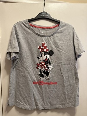 Disney Mini Mouse Gray T-shirt Womens Size Large Disney Parks Minnie Mouse Cloth