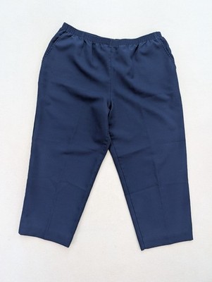 Cape Cod Sportswear Women's Elastic Waist Pull-on Pants Size 16W Blue Cropped