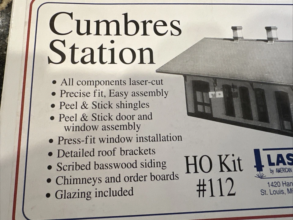 American Model Builders LaserKit HO Scale Kit #112 Cumbres Station HOn3 1:87 NIB - Image 4 of 4