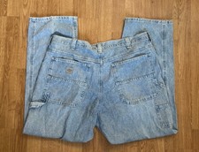 Vintage Lee Dungarees Carpenter Jeans-Light Wash Blue Baggy Oversized Fit-W36L30