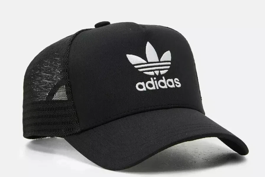 Adidas Black LOGO Original Trefoil Mesh Hat Trucker Cap UNISEX OSFM