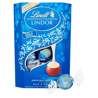 Lindt Lindor Milk and White Chocolate Truffles 200g Indulgent Gift Treat