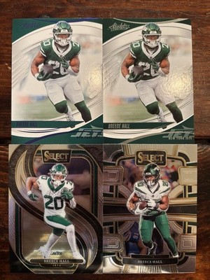 Breece Hall 4 Card LOT! Absolute Blue / Select - New York Jets