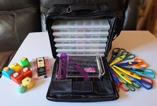 Craft Mates 6 FULL Storage Organiser Tote Bag Embellishments Paper Punches Etc..