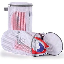 Shoe Washing Machine Bag, Sneaker Mesh Washing Bag, Shoe 2L 7x7x15" White