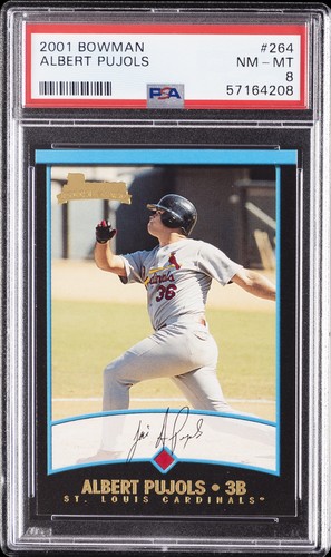 2001 BOWMAN #264 ALBERT PUJOLS ROOKIE RC PSA 8