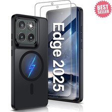 Magnetic for Motorola Edge 5G 2025 Case with Tempered Glass Screen Protector Mat
