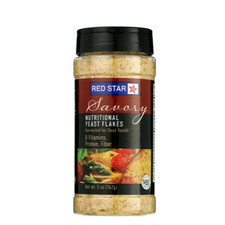 Red Star Savory Nutritional Yeast Flakes, 5 oz Shaker, Contains Soy