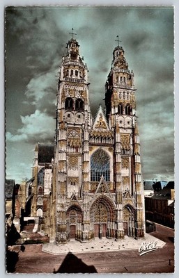 Tours France Cathédrale St-Gatien Estel Lavelle Real Photo Postcard RPPC AA749