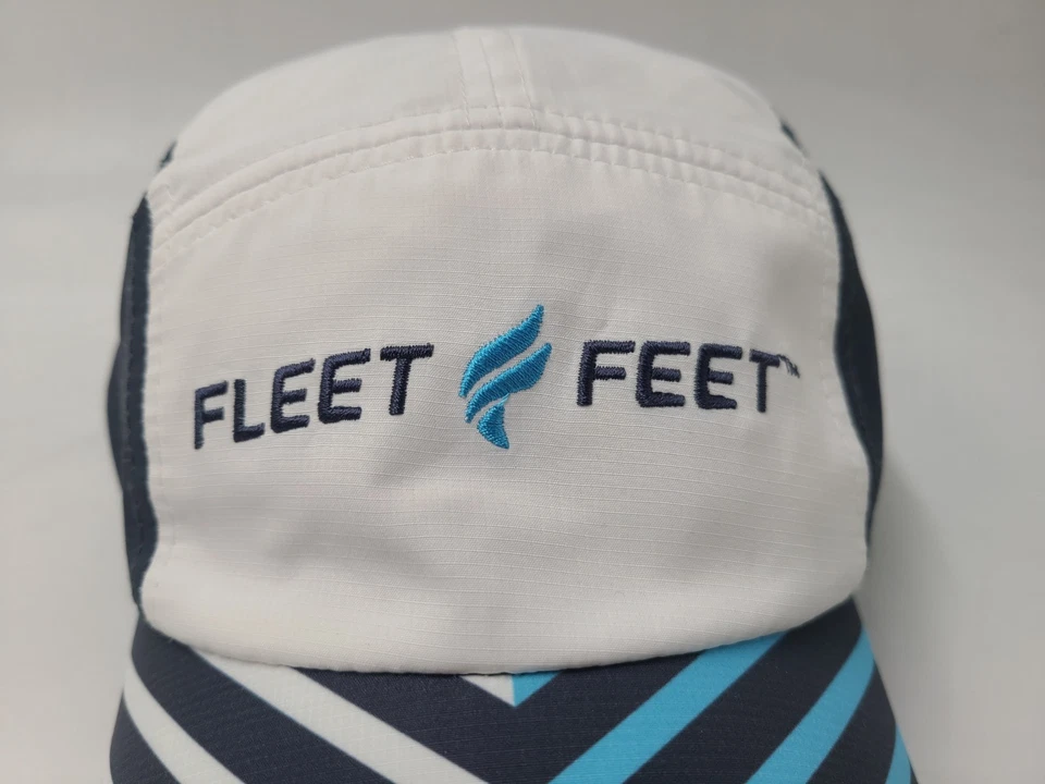 Flota Feet Headsweats 5 Paneles Ajustable Sombrero Gorra Correr Hombres Mujeres Blanco Azul Foto 4 de 4