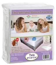 Ultra Soft Fabric Zippered Mattress Encasement Protector Heavy Duty Complete ...