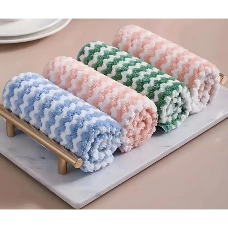 Chevron из микрофибры легко чистить кухонные полотенца для посуды ванны мочалки средство для снятия макияжа - Изображение 3 из 4