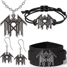 Alchemy SLEEP TOKEN Band Pendant Earrings Adjustable Cord Wrist Strap Bracelet