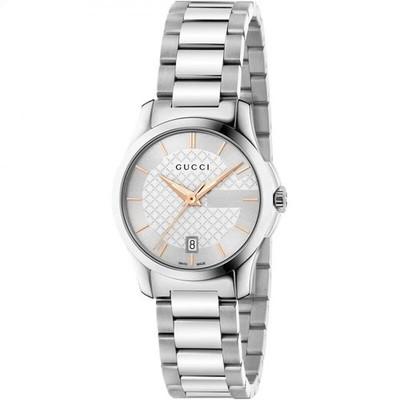 Gucci YA126523 Women's G-Timeless Silver Dial  Watch Swiss Made 126.5 Sapphire