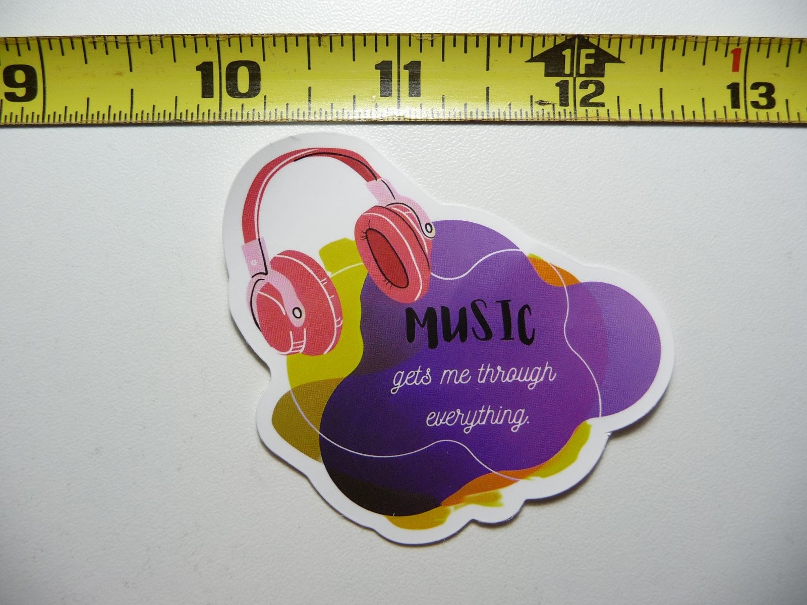 Music Gets Me Through Everything Headphone Sticker Decal for Musicians