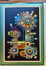 Matris Folk shadowbox Assemblage Folk Art Psychedelic Futuristic Painting Space
