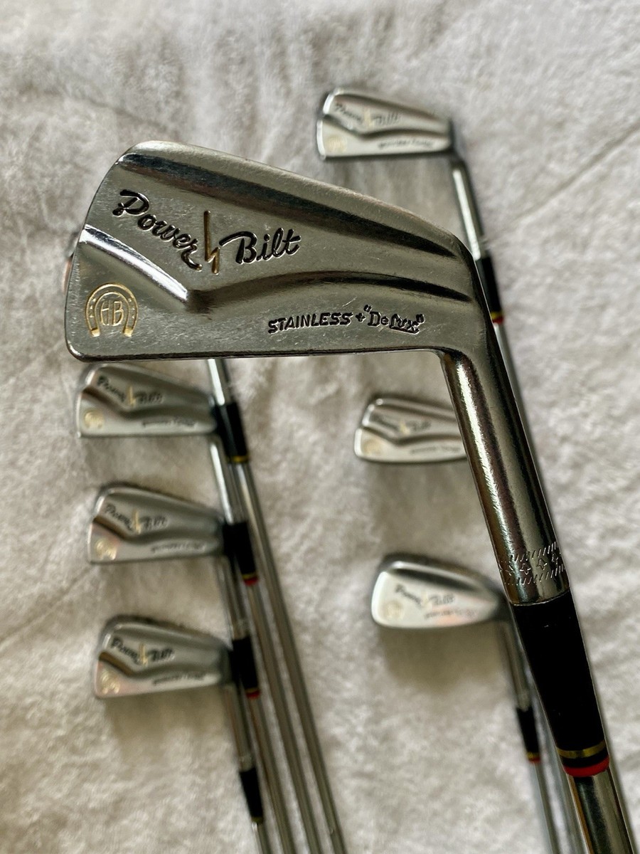 Vintage PowerBilt Stainless + “De Lux” Iron Set 2-9,PW R/H **Very
