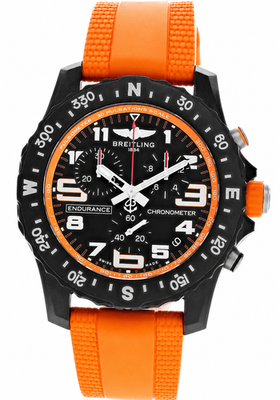 Breitling Endurance Chronometer 44mm Orange Rubber Men's Watch