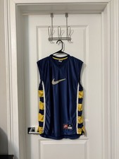 Vintage Nike Basketball Jersey Mens Medium Navy Blue Center Swoosh Basketball