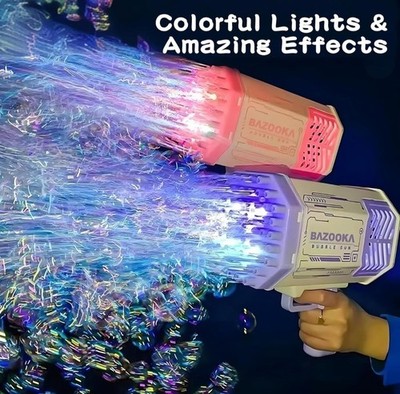 Bubble Gun, 69 Holes Bubble Machine Bubbles Kids Toys for Boys Girls Age 3 4 5 6