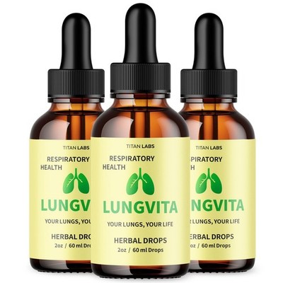 (3 Pack) Lungvita Drops Advanced Lungs Support Formula Lung Vita 90 Servings