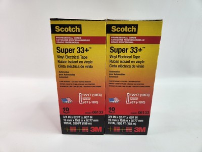 20 Rolls 3m Scotch Vinyl Electrical Tape ''06133'' Electric Super 33+  Black