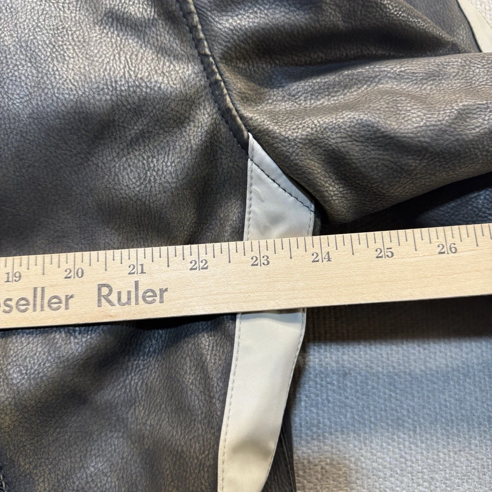 Chaqueta De Colección Arizona Jean Company Para Hombres XL Negra Imitación Cuero Motociclista Abrigo Foto 3 de 4