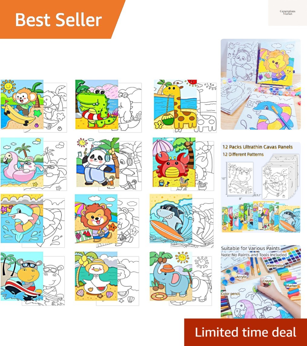 12Pcs Predrawn Canvas for Painting Pre Drawn Bulk Canvas to 