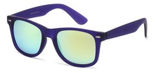 Classic Retro Sunglasses Translucent Purple Frame Green Mirror Lens Unisex