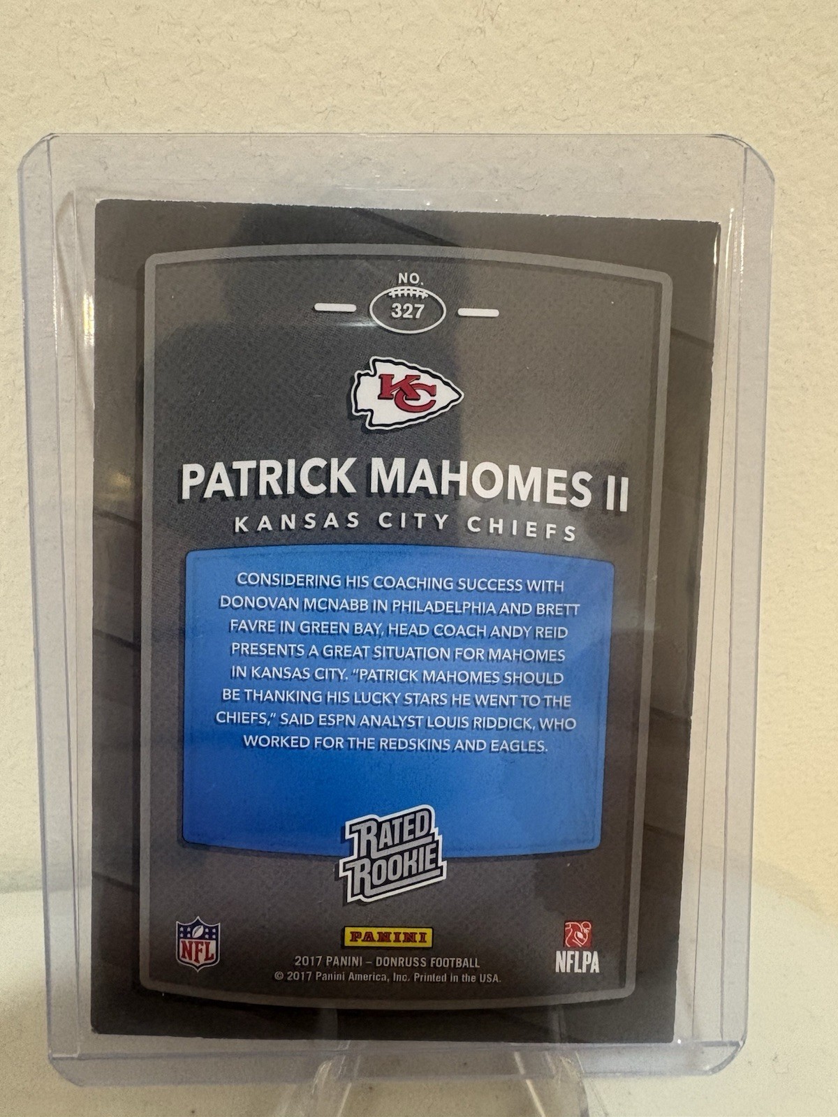 2017 Donruss Rookie Patrick Mahomes view 2