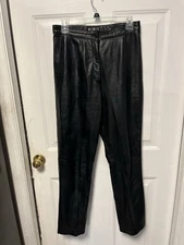 Mixit Women's Vintage Leather Dress Pants Size 8 Black Y2K