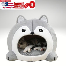 Plush Cat Bed Cave - Winter Warm Cuddle Cave for Cats  Small Dogs