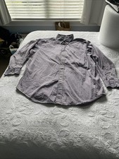 RALPH LAUREN Mens 17 1/2 32/33 Purple/Green/Blue Striped Dress Shirt Classic Fit