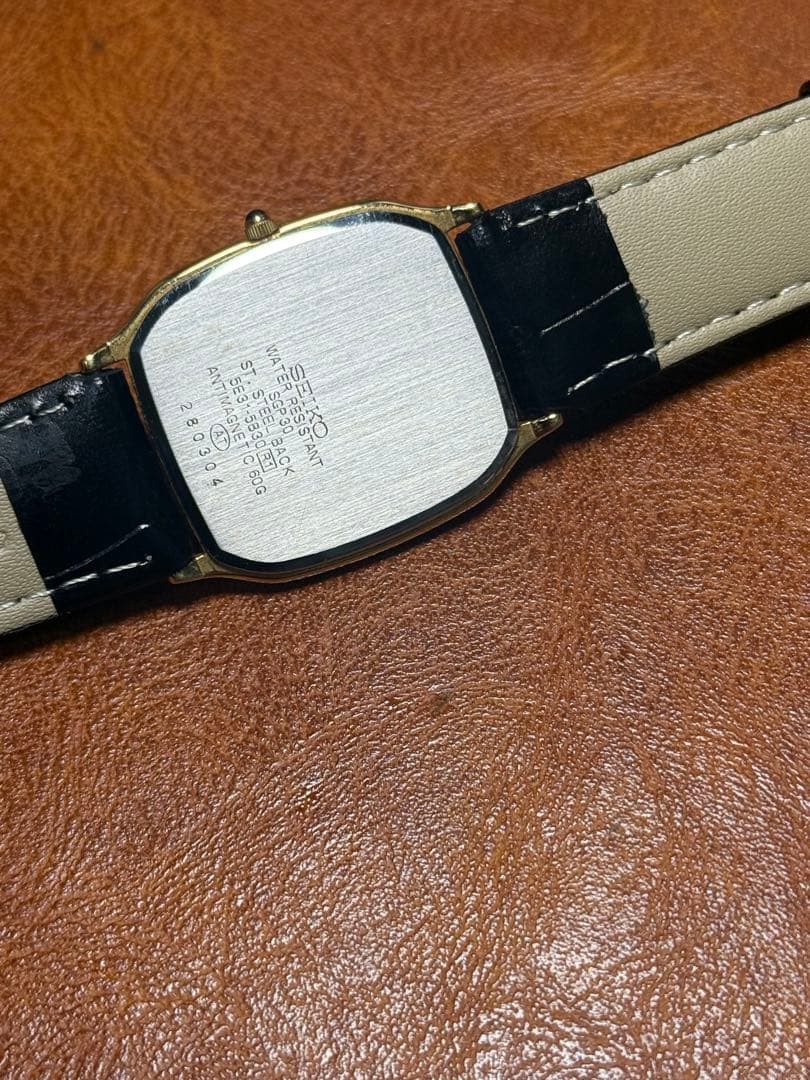 Seiko Dolce Rectangular Gold 90s Working Watch 28… - image 8