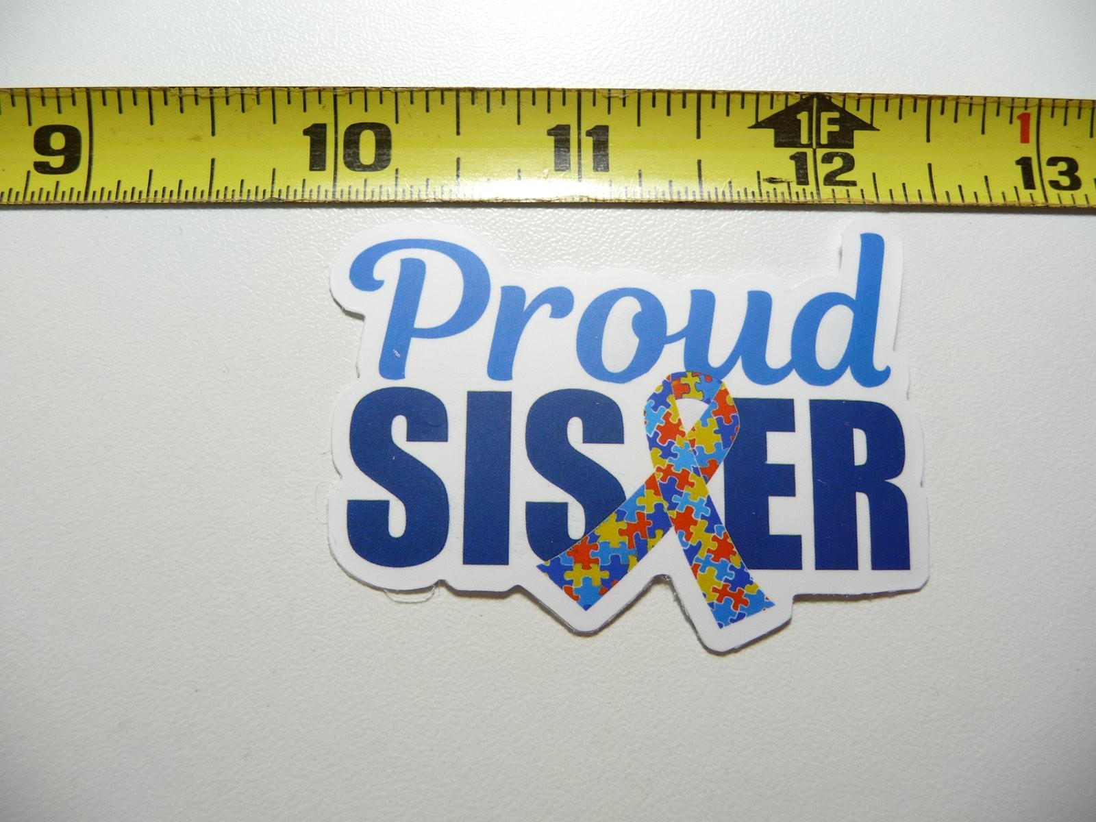 Autism Awareness Decal - Proud Sister Puzzle Ribbon Sticker  