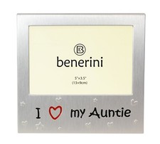 ' I Love My Auntie ' - Photo Picture Frame Gift - 5 x 3.5 - Aluminium Silver ...