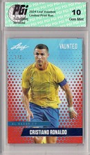 Cristiano Ronaldo 2025 Leaf Vaunted #V-03 Orange Blank Back 1/1 Rookie Card PGI. rookie card picture