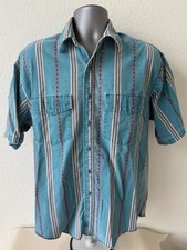 Vintage Wrangler Western Shirts Turquoise Aztec Print Men  s Large Button Up