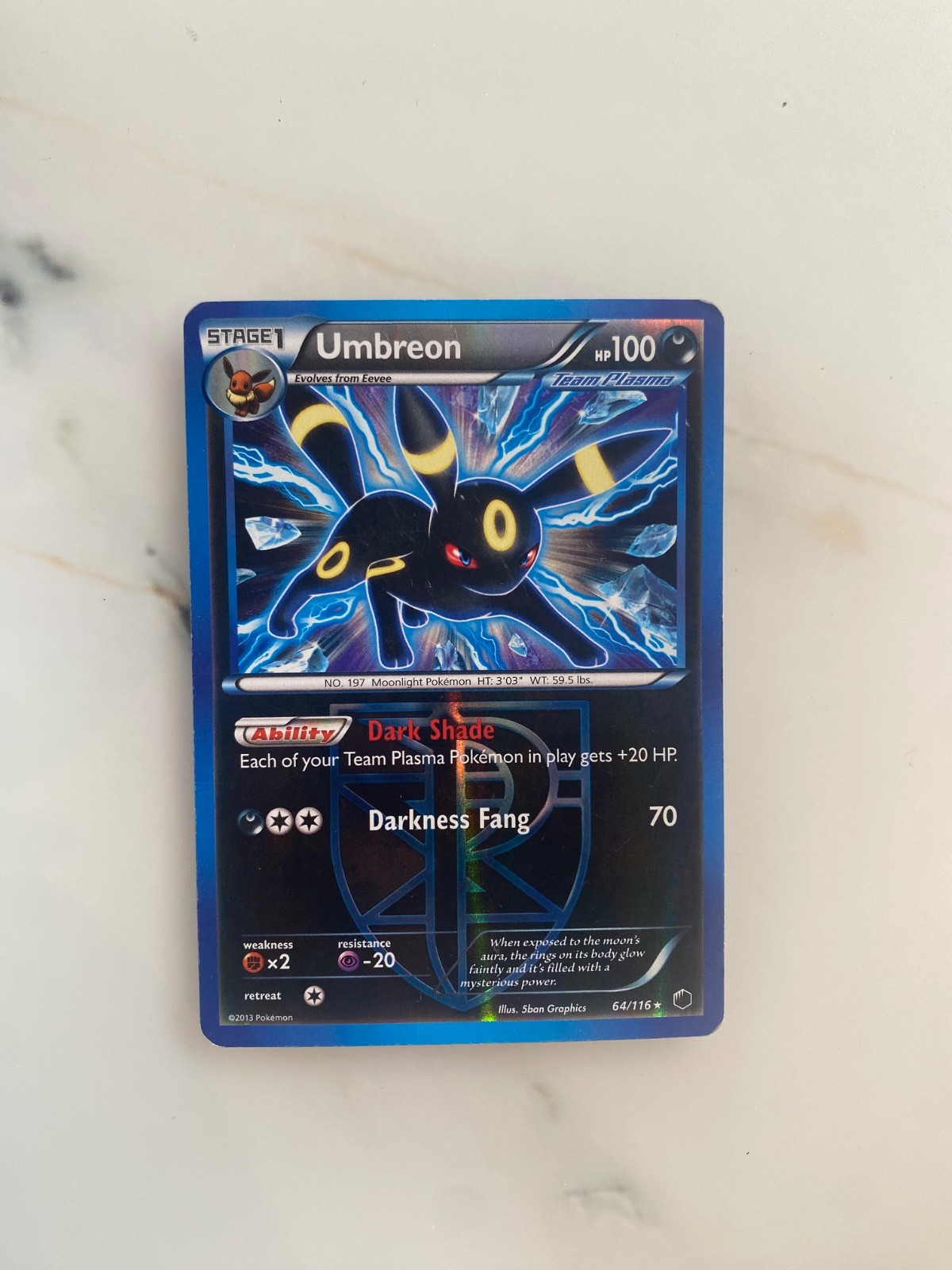 Pokemon Umbreon 64/116 Plasma Freeze Reverse Holo Rare Team Plasma Black & White