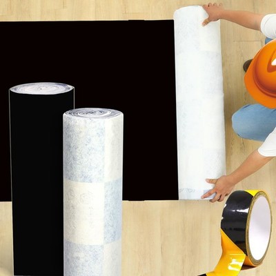 40'' x 100' Temporary Floor Covering, Blue Hardwood Floor Protective Film Shee...