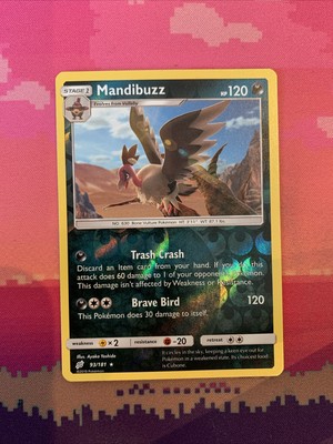 Pokemon Karte Mandibuzz Team Up Reverse Holo Rare 93/181 Near Mint