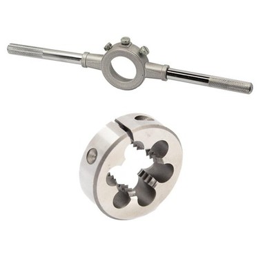 Drill America 1''-8 UNC X 2-1/2'' OD HSS Round Adjustable Die with Matching Die