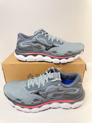 0976 Mizuno Mens Wave Horizon 7, Grey,/Blue, Running Shoes-US 9.5