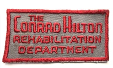 VTG The Conrad Hilton Hotel Motel patch 4.0"  older-rehabilitation department